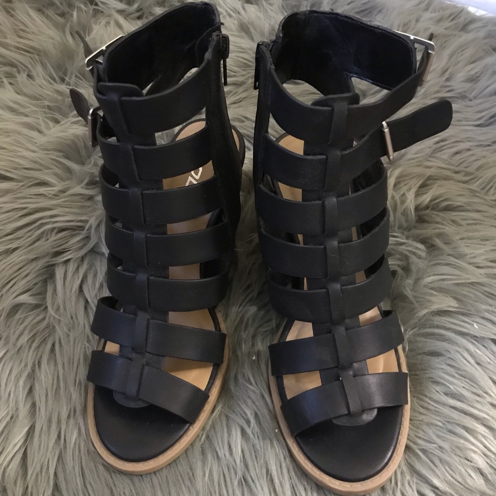Soda black gladiator sandals